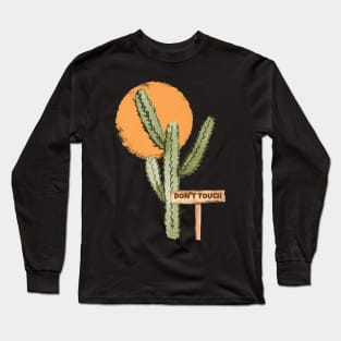 Funny Meme Watercolor Saguaro Cactus In Sunset Long Sleeve T-Shirt